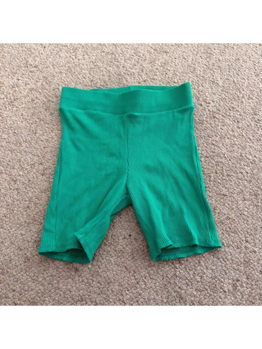 Green ribbed Miss Lola shorts